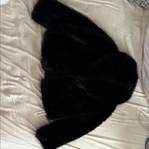 Commense Black Faux Fur Puffer Jacket